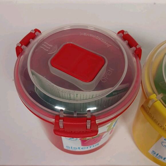 Lot of 2 Sistema To Go Medium Soup Mug, 22.1 oz./ 656 ml Yellow & Red - Picture 5 of 11